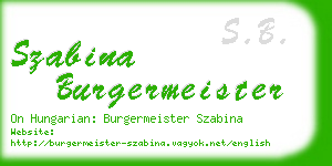 szabina burgermeister business card